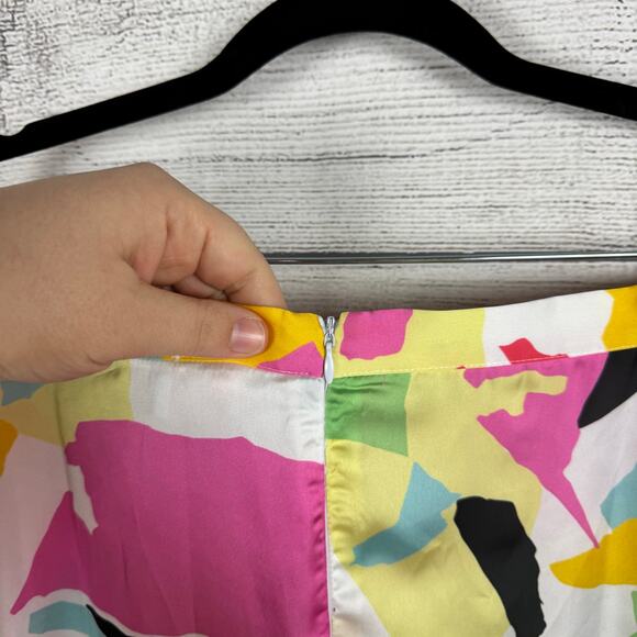 Roses Are Red Women's Colorful Satin Printed Lightweight Midi Skirt Size Large - Picture 9 of 11